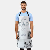 父の日お父さ最高のん4写真ほこりっぽいブルー エプロン (着用した状態)