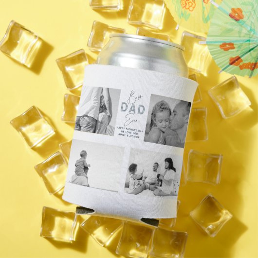 父の日お父さ最高のん4写真ほこりっぽいブルー 缶クーラー (インサイチュ 夏)