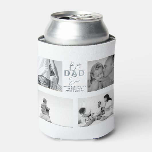 父の日お父さ最高のん4写真ほこりっぽいブルー 缶クーラー (缶正面)