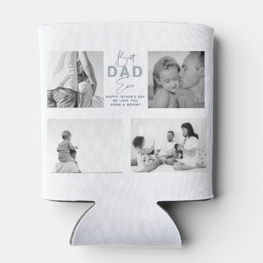 父の日お父さ最高のん4写真ほこりっぽいブルー 缶クーラー (裏面)