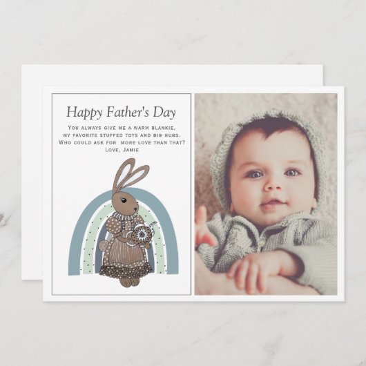 父の日からベビー写真フラットホリデーカード シーズンカード (正面/裏面)