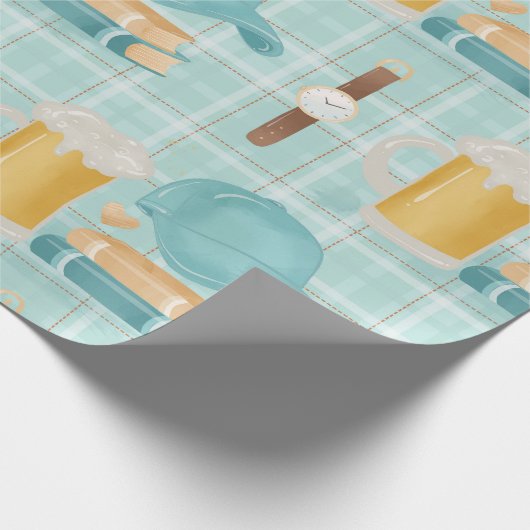 父の日かわいいラッピングエレガント紙パターン ラッピングペーパー (角)