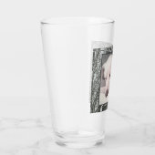 父の日かわいい白い子犬の雪の冬 タンブラーグラス (右)