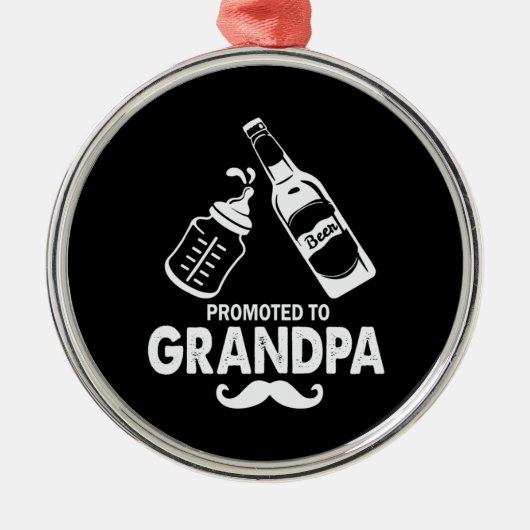 父の日がおじいちゃんに昇る メタルオーナメント (正面)