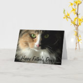 父の日が嬉しい猫の目 カード (黄色い花)
