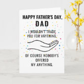 父の日が幸せなら私は君を雇わないおもしろい カード (黄色い花)