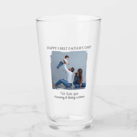 父の日が幸せ – 母とベビー | タンブラーグラス (正面)