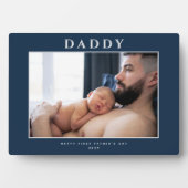 父の日が青に消音パーソナライズされた フォトプラーク (正面)