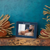 父の日が青に消音パーソナライズされた フォトプラーク (側面)