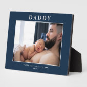 父の日が青に消音パーソナライズされた フォトプラーク (側面)