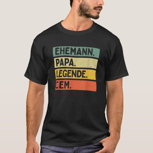 父の日ことわざ夫パパレジェンドセムファースト Tシャツ (正面)