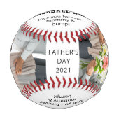 父の日すぐにパパ2の写真パーソナライズされた 野球ボール (正面)