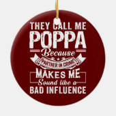 父の日でパートナーが私をポッパと呼ぶ セラミックオーナメント (裏面)