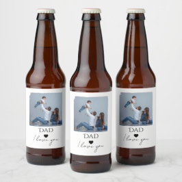 父の日と写真とパパ、私はあなたを愛している ビールラベル