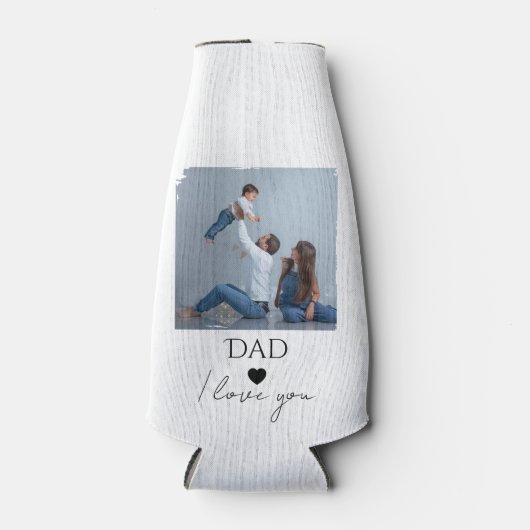 父の日と写真とパパ、私はあなたを愛している ボトルクーラー (正面)