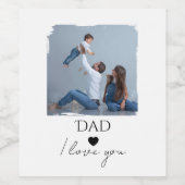 父の日と写真とパパ、私はあなたを愛している ワインラベル (シングルラベル)
