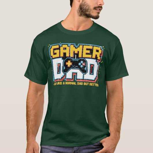 父の日と毎日がガチゲーマンの父 (2) Tシャツ (正面)