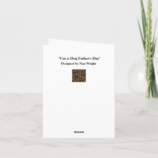 父の日と猫と犬 カード (裏面)