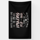 『父の日と私の素晴らしいステップパパ感謝していF』 横断幕 (縦)