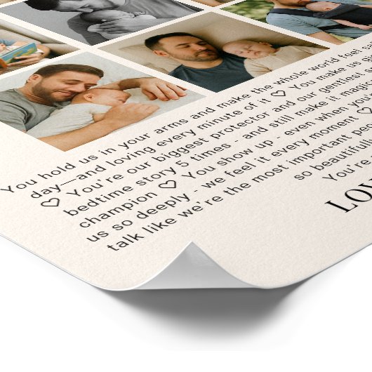 父の日なぜ私たちはあなたを愛するフォトコラージュ ポスター (角)