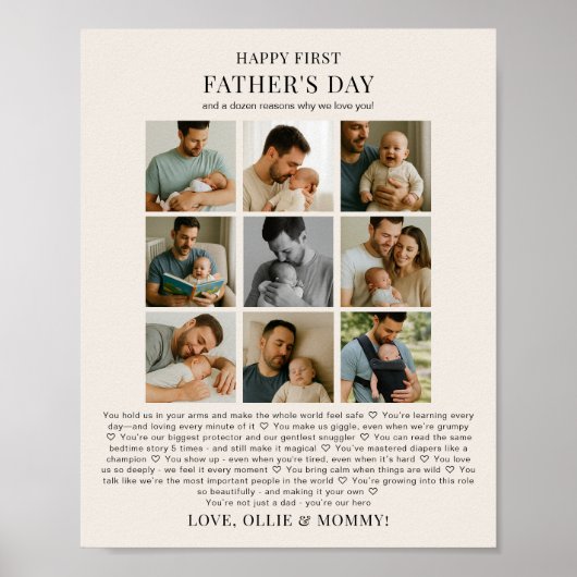 父の日なぜ私たちはあなたを愛するフォトコラージュ ポスター (正面)