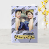 父の日におじいちゃん用フォトカカスタムード カード (黄色い花)