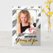 父の日におじいちゃん用フォトカカスタムード カード (黄色い花)