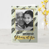 父の日におじいちゃん用フォトカカスタムード カード (黄色い花)