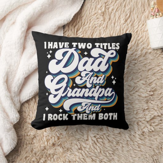 父の日におすすめ!「Dad」と「Grandpa」2つのタイトル Cool クッション (ブランケット)