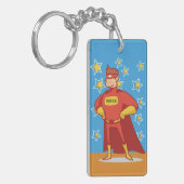 父の日にスーパーヒーローになる父 キーホルダー (正面左)