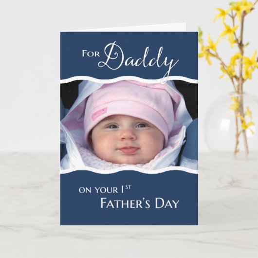 父の日にパパへ – 写真 カード (黄色い花)