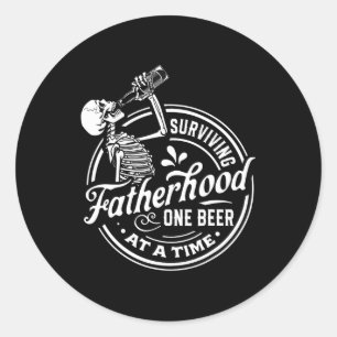 父の日に一度に1本のおもしろいビール ラウンドシール
