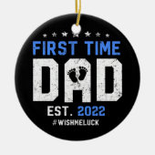 父の日に新しい父を初めて更新 セラミックオーナメント (正面)