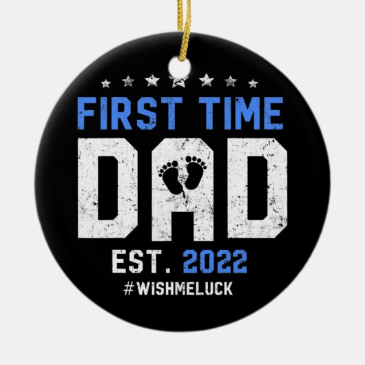 父の日に新しい父を初めて更新 セラミックオーナメント (正面)