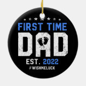 父の日に新しい父を初めて更新 セラミックオーナメント (裏面)