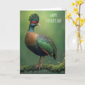 父の日に枝にトロッコの木を付けた カード (黄色い花)