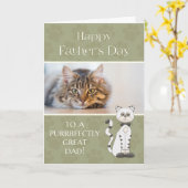 父の日に猫から撮ったカスタム写真 カード (黄色い花)