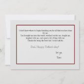 父の日に自分の写真を追加 カード (裏面)