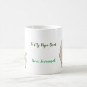 父の日に贈り物カワイトベア&カブ名前をカスタムする コーヒーマグカップ (中央)