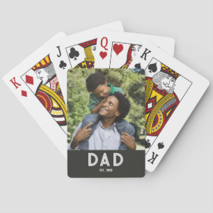父の日に贈るブラックフォトギフト Dad Established トランプ