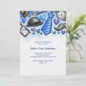 父の日のおしゃれな招待状（Masculine Elements） 招待状 (スタンド正面)