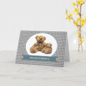 父の日のおじいさんかわいいテディベア カード (黄色い花)