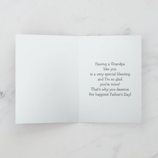 父の日のおじいさんかわいいバニー カード (内部)