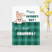 父の日のおじいさんかわいいバニー カード (黄色い花)