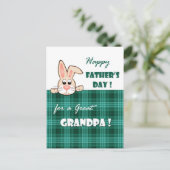 父の日のおじいさんかわいいバニー ポストカード (スタンド正面)