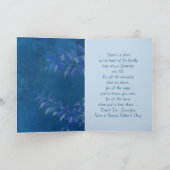 父の日のおじいちゃんのために青い葉パターン カード (内部)