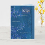 父の日のおじいちゃんのために青い葉パターン カード (黄色い花)