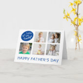 父の日のおじいちゃんの写真コラージュ カード (黄色い花)