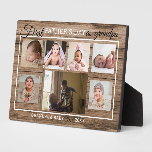 父の日のおじいちゃん7フォトコラージウッド フォトプラーク (側面)