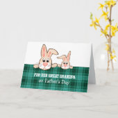 父の日のおじいちゃん。キュートな二匹のバニー カード (黄色い花)